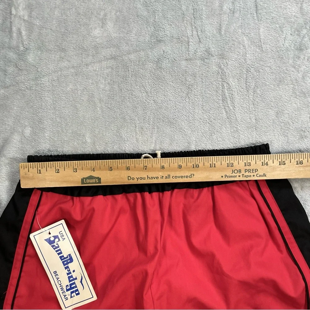 Men's Red and Black Swim Trunks